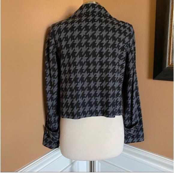 Doncaster Wool Blend Leather Trim Short Blazer Jacket 6 - Picture 4 of 9